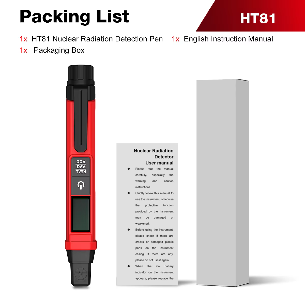 HABOTEST HT81 stylo détecteur de rayonnement nucléaire Portable compteur Geiger dosimètre pour test