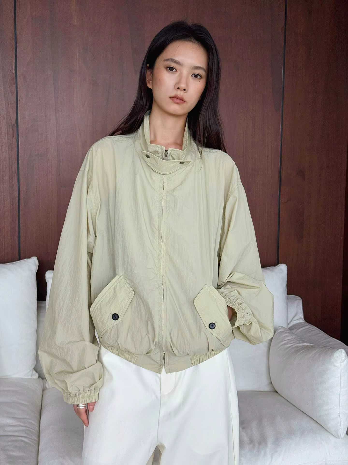 Nouvelle veste d'été pour femme, style parisien, col montant, manches longues, protection solaire