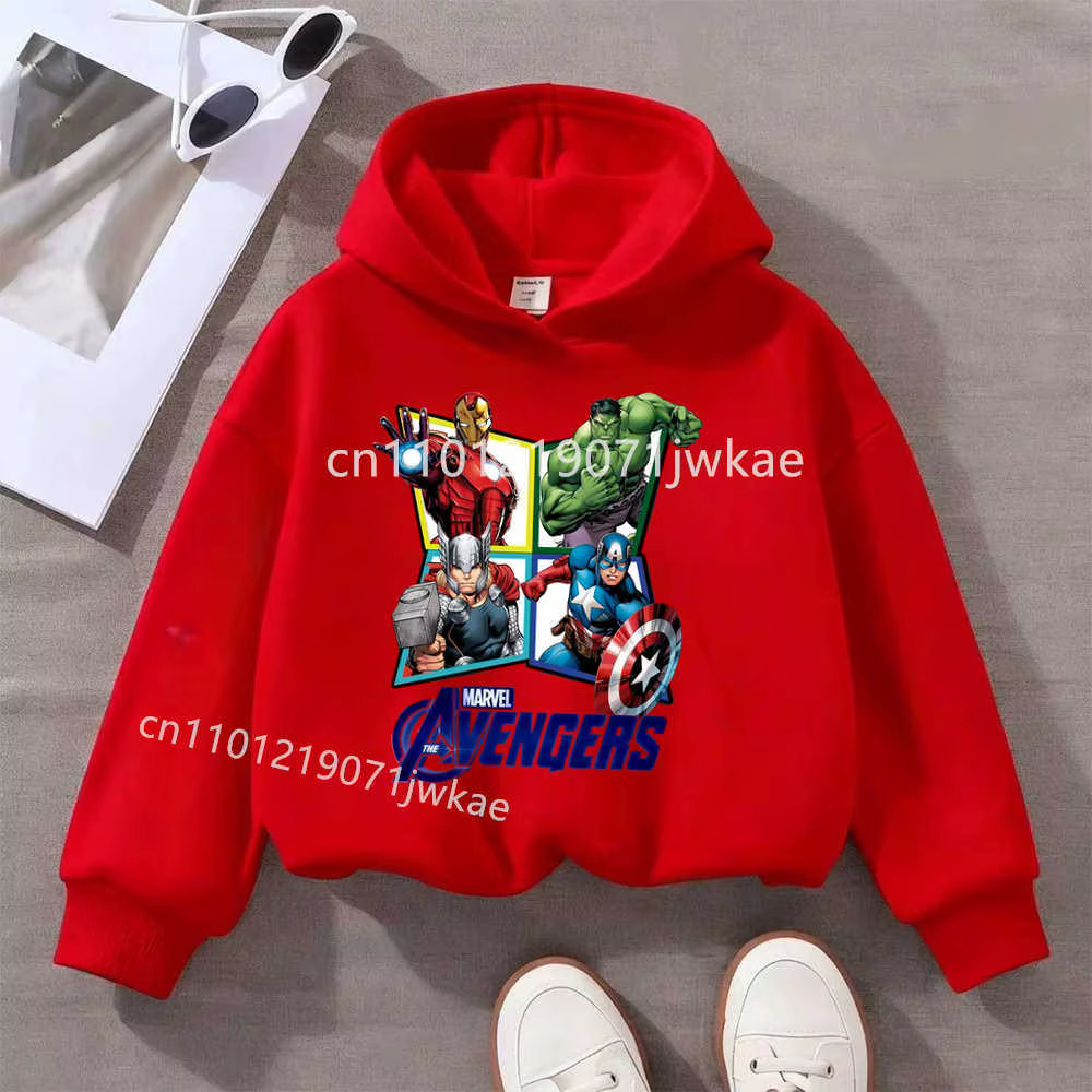 Sweat-shirt confortable et décontracté pour enfants, imprimé inspiré de Marvel, style streetwear, pu