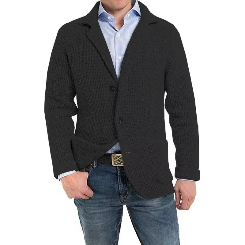 Nouveaux hommes automne hiver tricoté Cardigan chandails mode solide décontracté affaires chaud pull