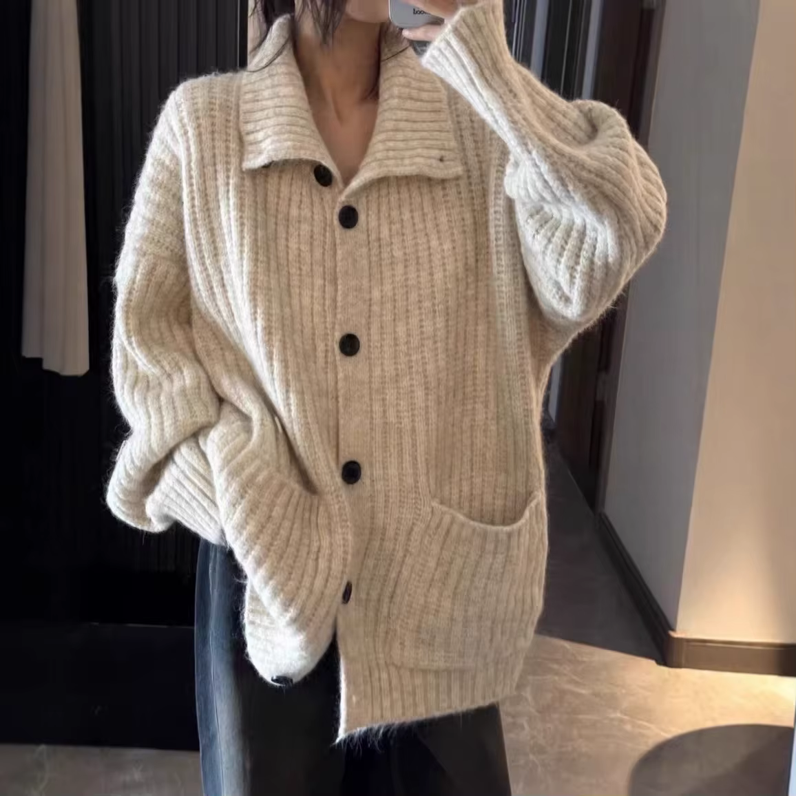 Pull à col roulé de style paresseux pour femme, manteau d'automne et d'hiver, ample, doux, tricoté,