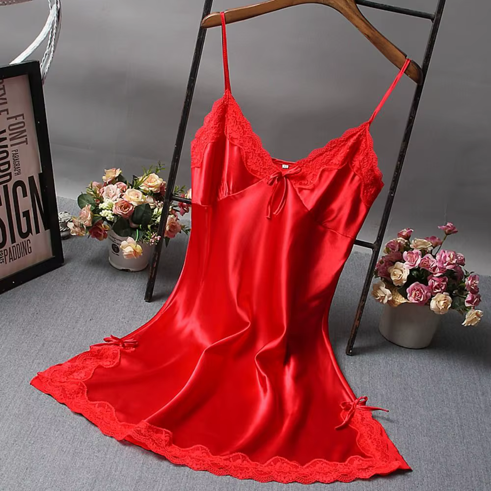 Sexy dentelle Patchwork Camisola Lingerie nuisette robe de mariée vêtements de nuit chemise de nuit