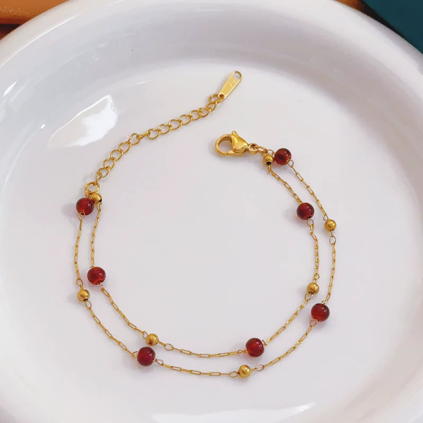 Ensemble de colliers et bracelets en perles de grenat pour femmes, breloque de tempérament, rétro, t