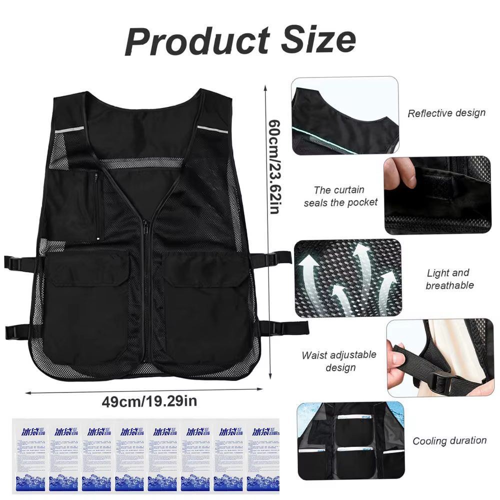 Gilet de refroidissement corps gilet de refroidissement avec 8 sacs de glace gilet de refroidissemen