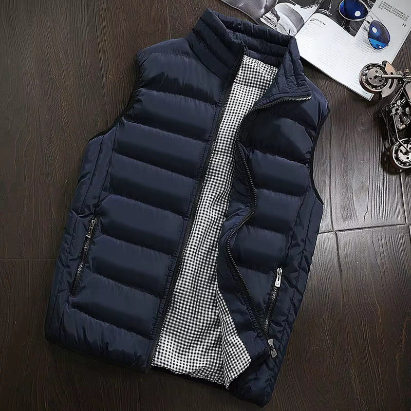 Doudoune coupe-vent en coton pour homme, manteau décontracté, gilet épais, veste chaude, hiver