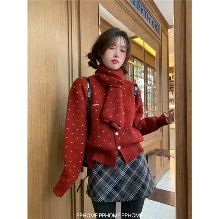 Pull de Noël rouge Pull d'automne et d'hiver pour femme Cette année