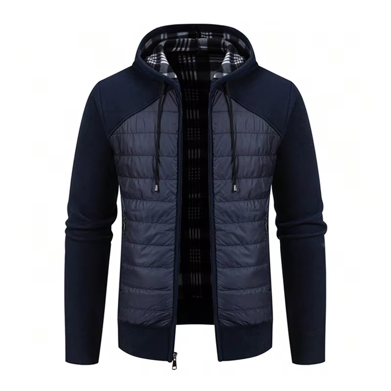 Cardigan tricoté avec poches pour homme, grande taille, décontracté, fermeture éclair complète, coup