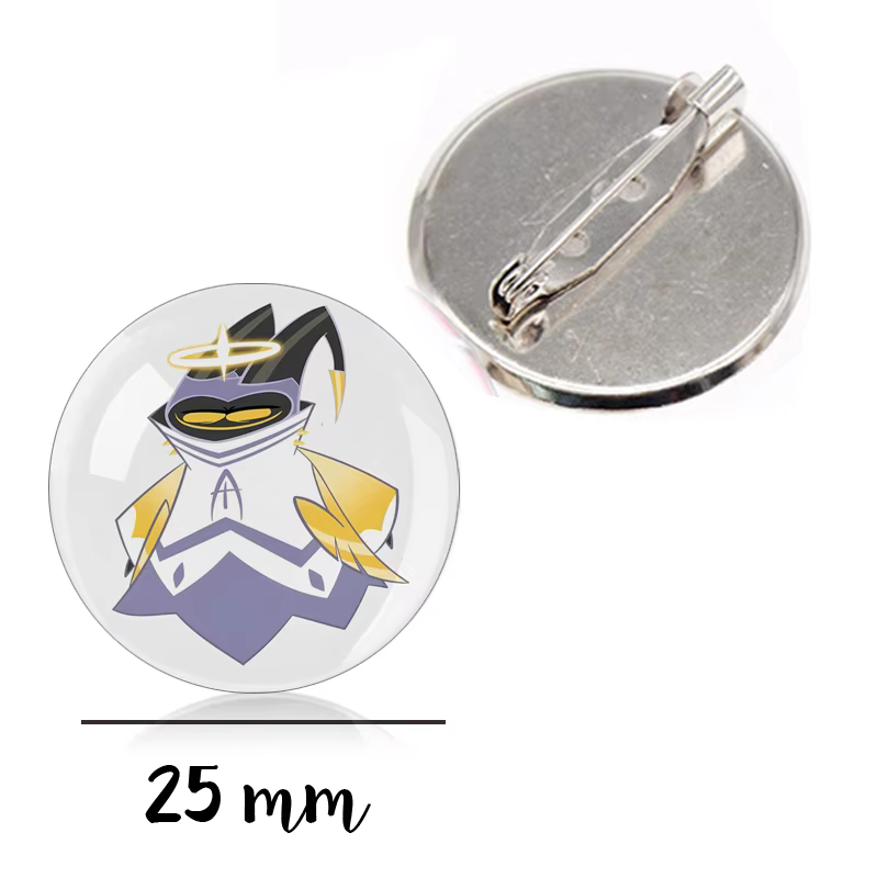 Badge broche en métal Angel Dust Hazbin Hotel - Accessoires démoniaques Alastor x Lucifer pour sacs,