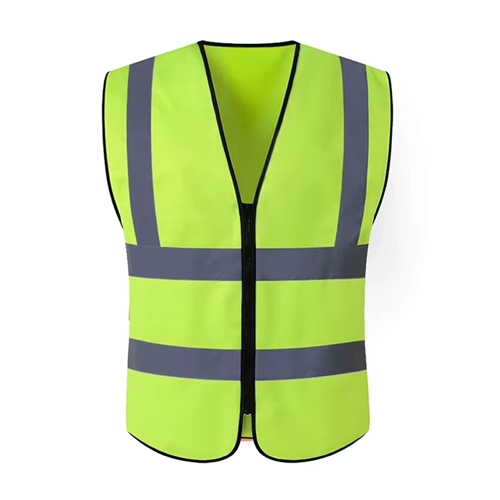 Gilet de travail pour hommes et femmes, avec fermeture éclair, vêtements de travail haute visibilité