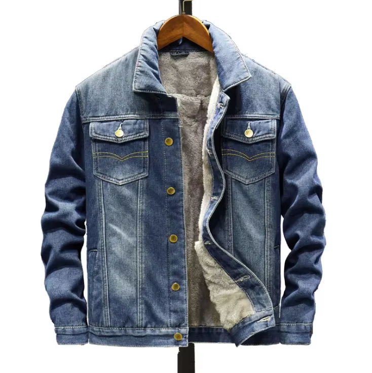 Veste en jean pour hommes, Cardigan à simple boutonnage, manteaux à col rabattu, délavés, amples, po