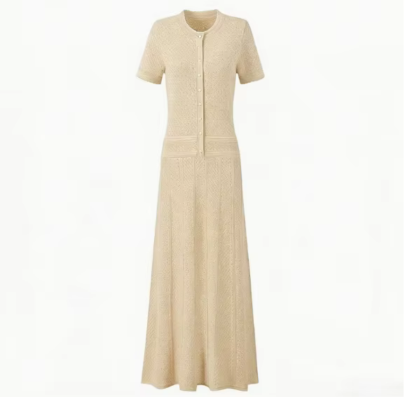 Ensemble de robe longue tricotée pour femmes, col rond, manches longues, veste, demi-jupe, costumes
