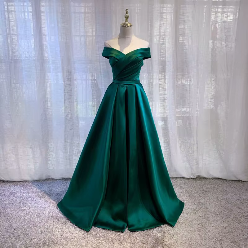 Robe longue de demoiselle d'honneur en Satin, Sexy, col bateau, élégante, longue, pour bal de promo,