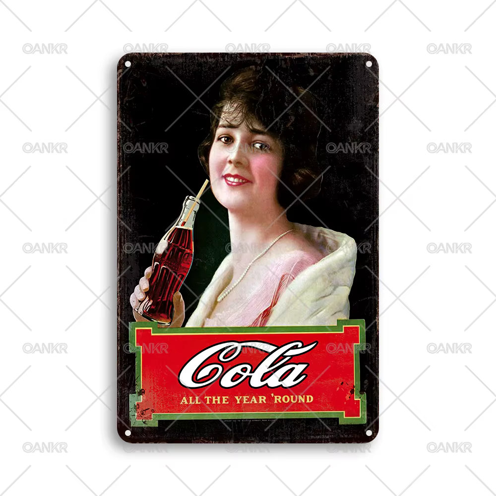 Affiches vintage en métal pour boissons gazeuses, panneaux décoratifs pour filles, bouteilles de col