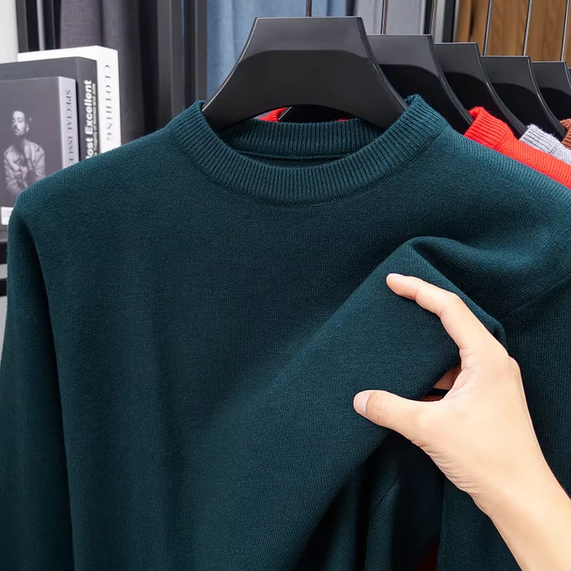 Nouveau Pull Décontracté Homme 2025/6 Col Rond Manches Longues Tricoté Motif Losanges Tendance Polyv