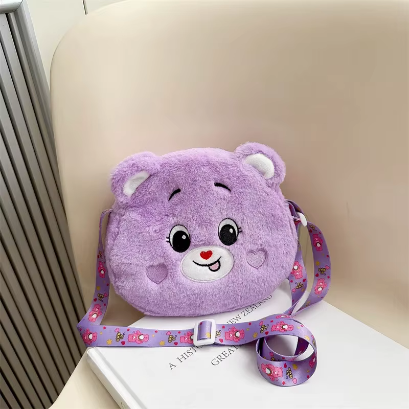 Nouveau sac à bandoulière en peluche Care Bears, motif arc-en-ciel, sac de voyage décoratif, cadeau
