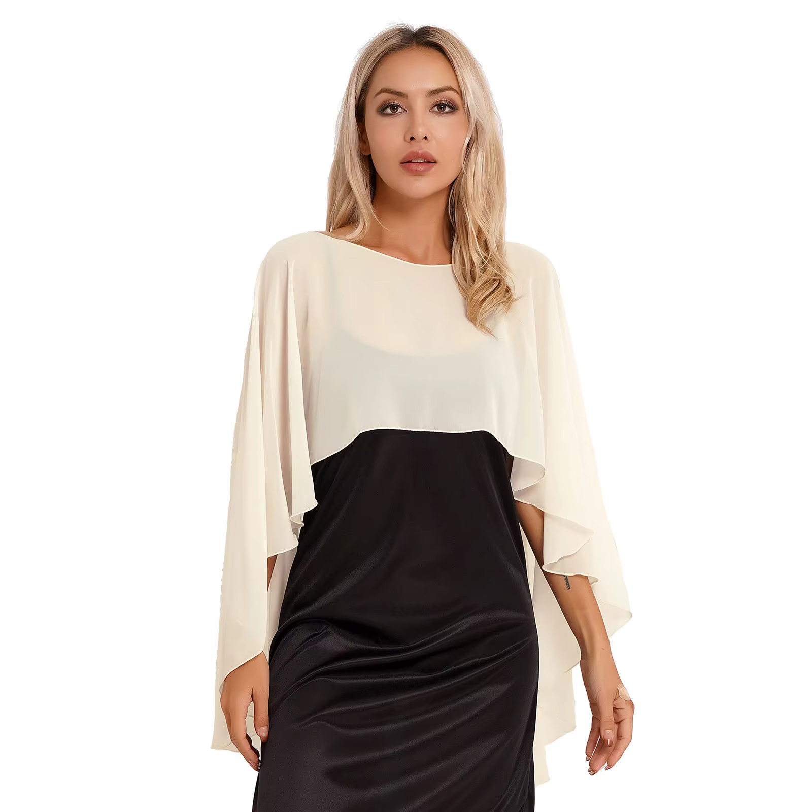 Capes en mousseline de soie pour femmes, châle long, léger, haussement d'épaules, robe enveloppante