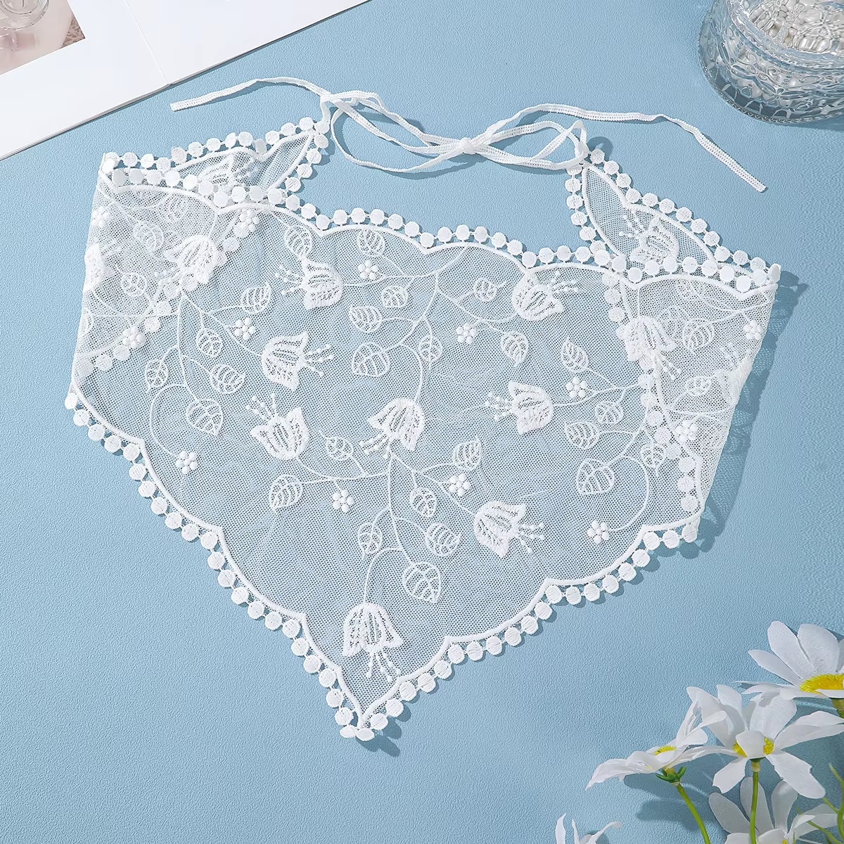 Bandana en dentelle florale pour femme, bandeaux de sauna tissés, écharpe turban, accessoires de che