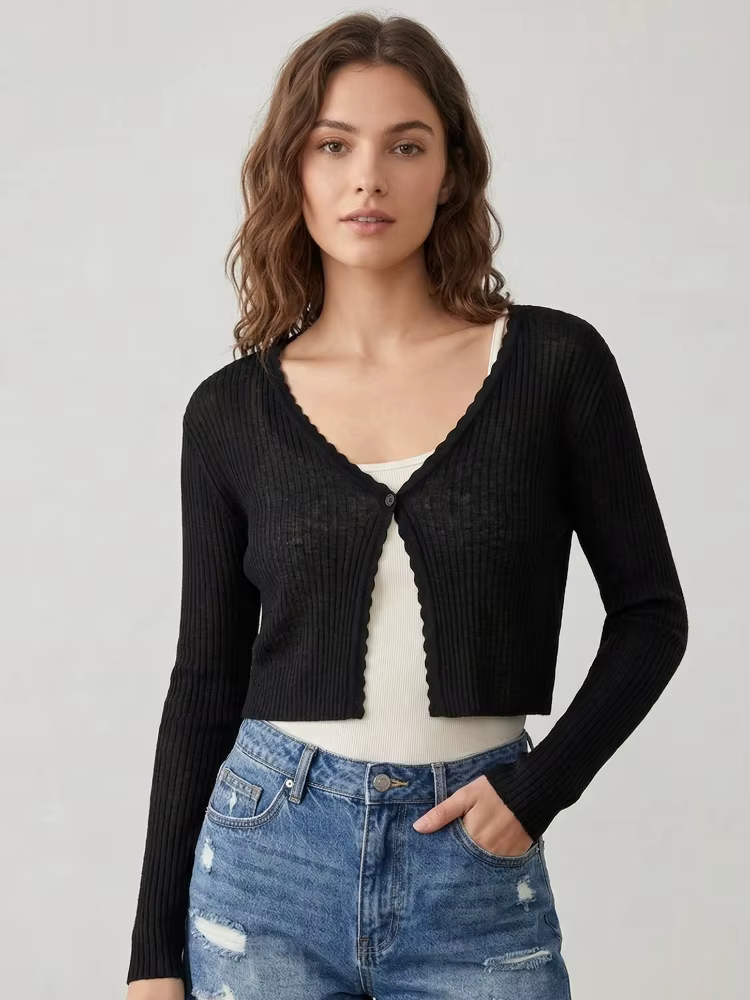 Cardigans de mode coréenne 2026 pour femmes, pulls tricotés à manches longues, vêtements d'extérieur