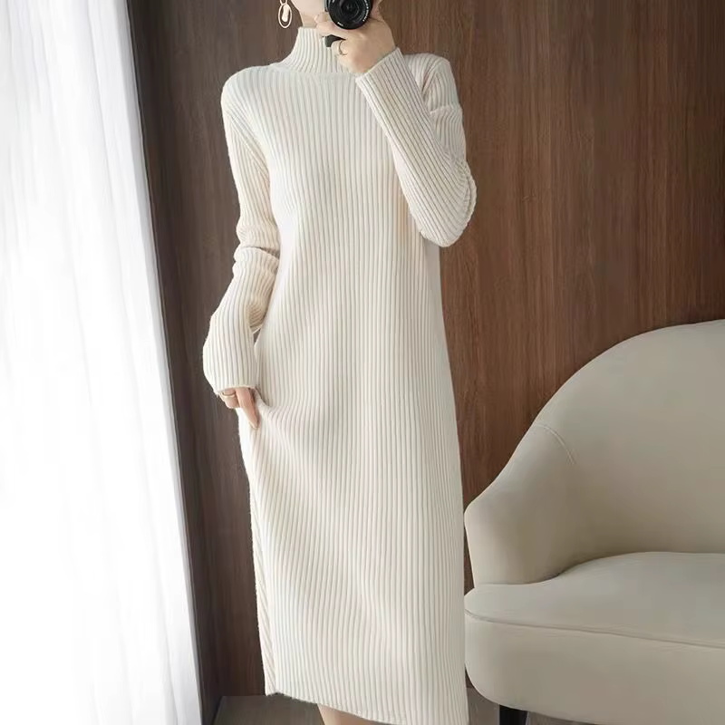 Robe pull maxi esthétique décontractée pour femmes, robes longues vintage, blanc, mode coréenne, hiv