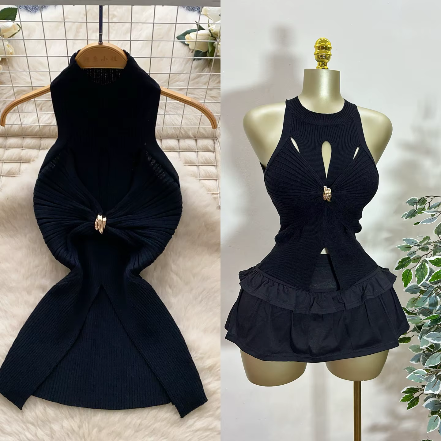 Gilet pull sans manches col en V pour femme, tricoté, style urbain, coupe ajustée, légèrement extens