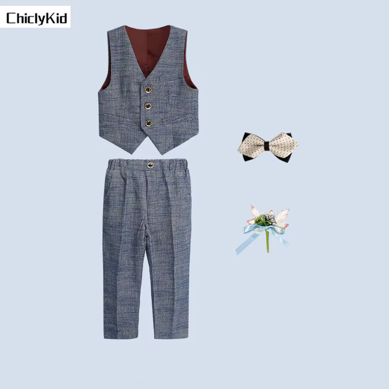 GlaPants-Ensembles de vêtements de mariage formels pour enfants, gilet pour enfants, olympiques de h