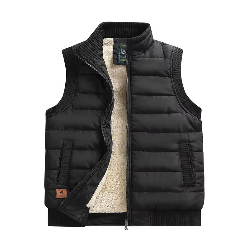 Gilet en velours d'agneau pour hommes automne hiver gilet extérieur épaissi hommes travail bouffant