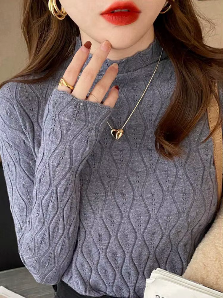 Pulls en cachemire à col roulé pour femmes, automne-hiver 2026, pull chaud, hauts fins, pull en tric
