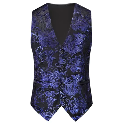 Nouveaux hommes de luxe velours costume gilet or chaud haut imprimé mode Homme affaires Social maria