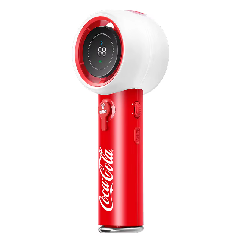 Ventilateur portable à brumisation d'eau Coca-Cola Mini 3000 mAh, 5 vitesses, rechargeable par USB, 