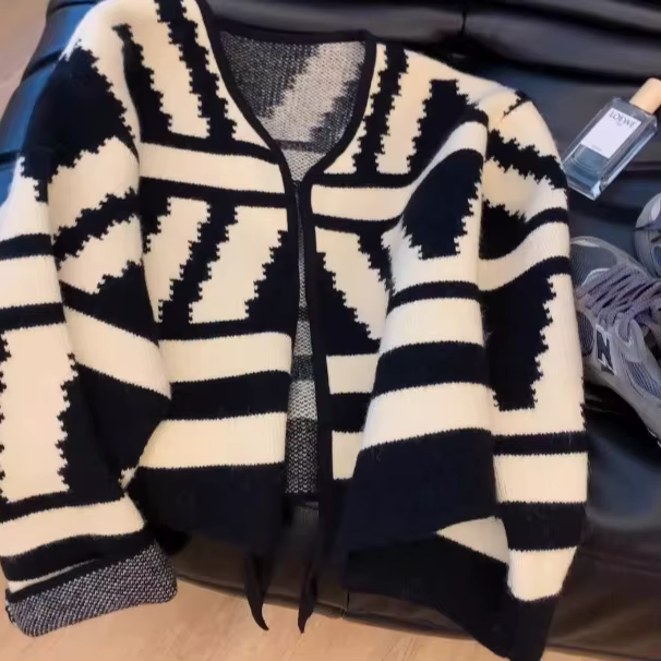 Cardigan en tricot pour femme, nouvelle collection automne-hiver, style décontracté et ample, contra