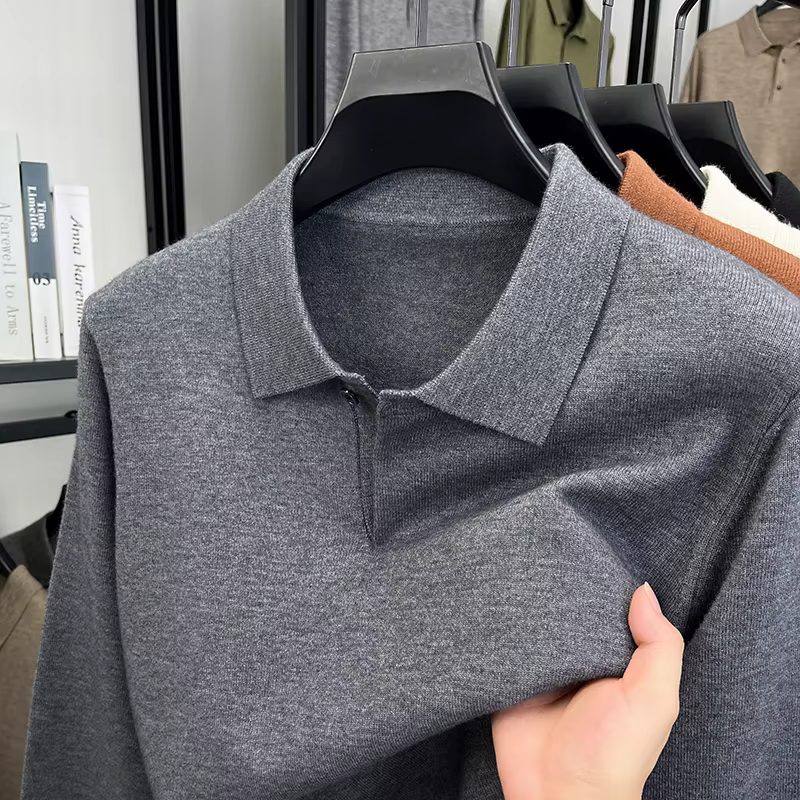 Pull en laine mélangée pour homme, tricot épais et chaud, anti-boulochage, toucher doux, manches lon