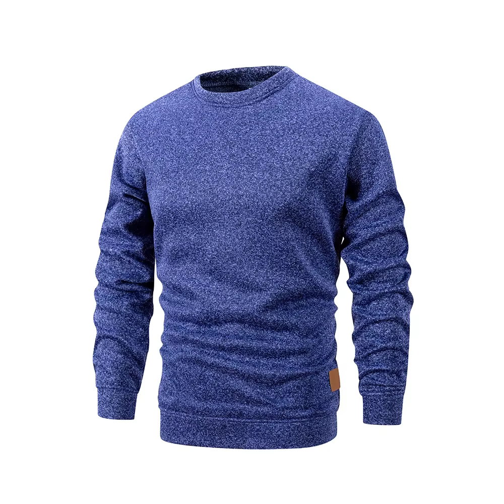 Sweat-shirt à col rond pour hommes, couleur unie, ample, décontracté, mode, chaud, manches longues, 
