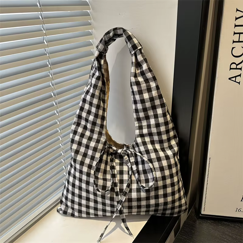 Sacs à bandoulière Vintage à carreaux pour femmes, grande capacité, polyvalent, gilet pour dames, lé