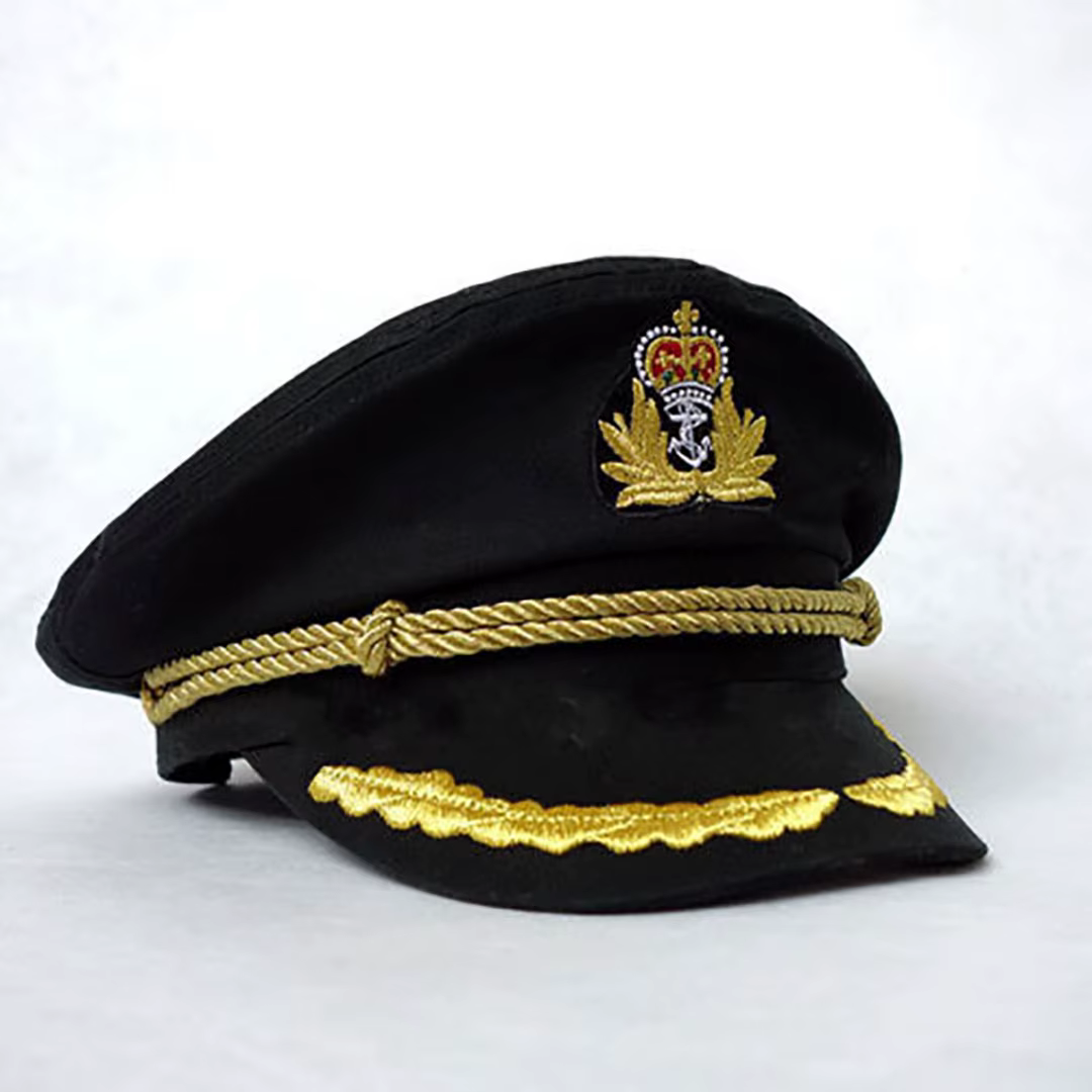 Chapeau de marin pour homme, casquette de capitaine noir et blanc, uniforme de fête costumée, cospla