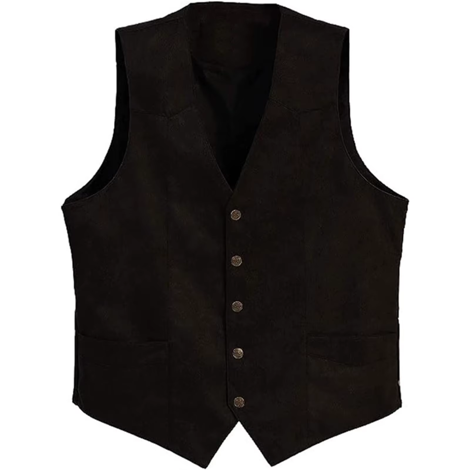 Veste Vintage sans manches à simple boutonnage pour hommes, gilet à ourlet incurvé, vêtements d'exté