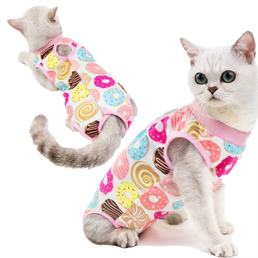 Gilet de récupération pour chat – Combinaison de protection et post-chirurgie confortable, tissu tri