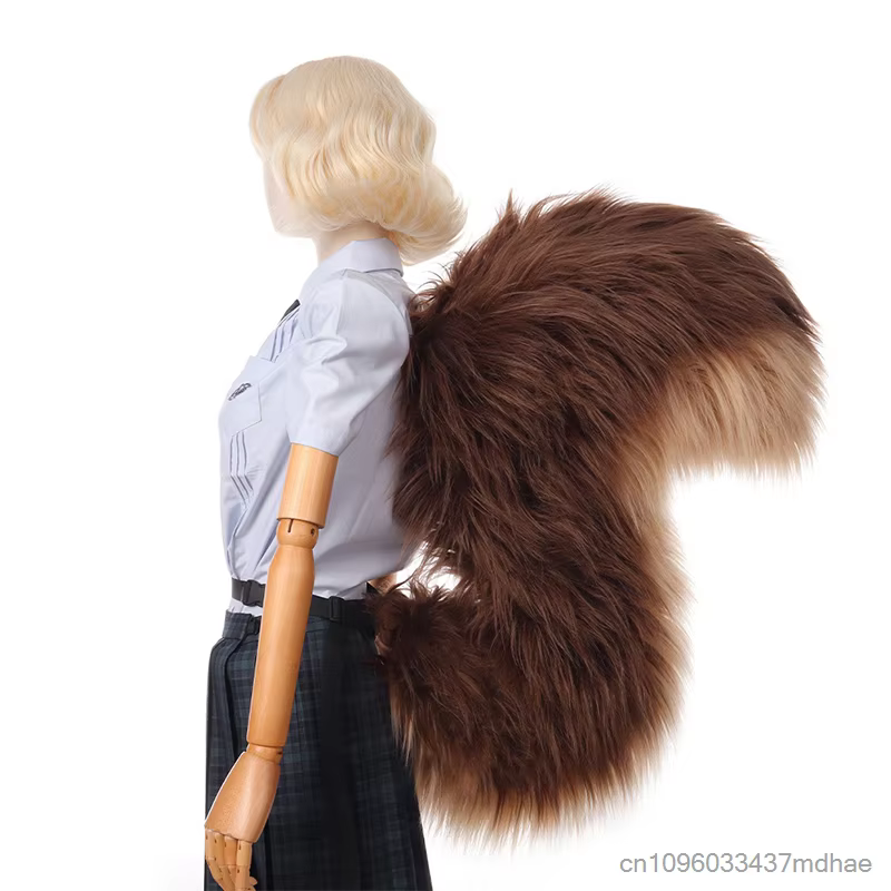 Accessoires de cosplay queue d'écureuil en fourrure, queues d'animaux anti-gravité moelleuses, acces