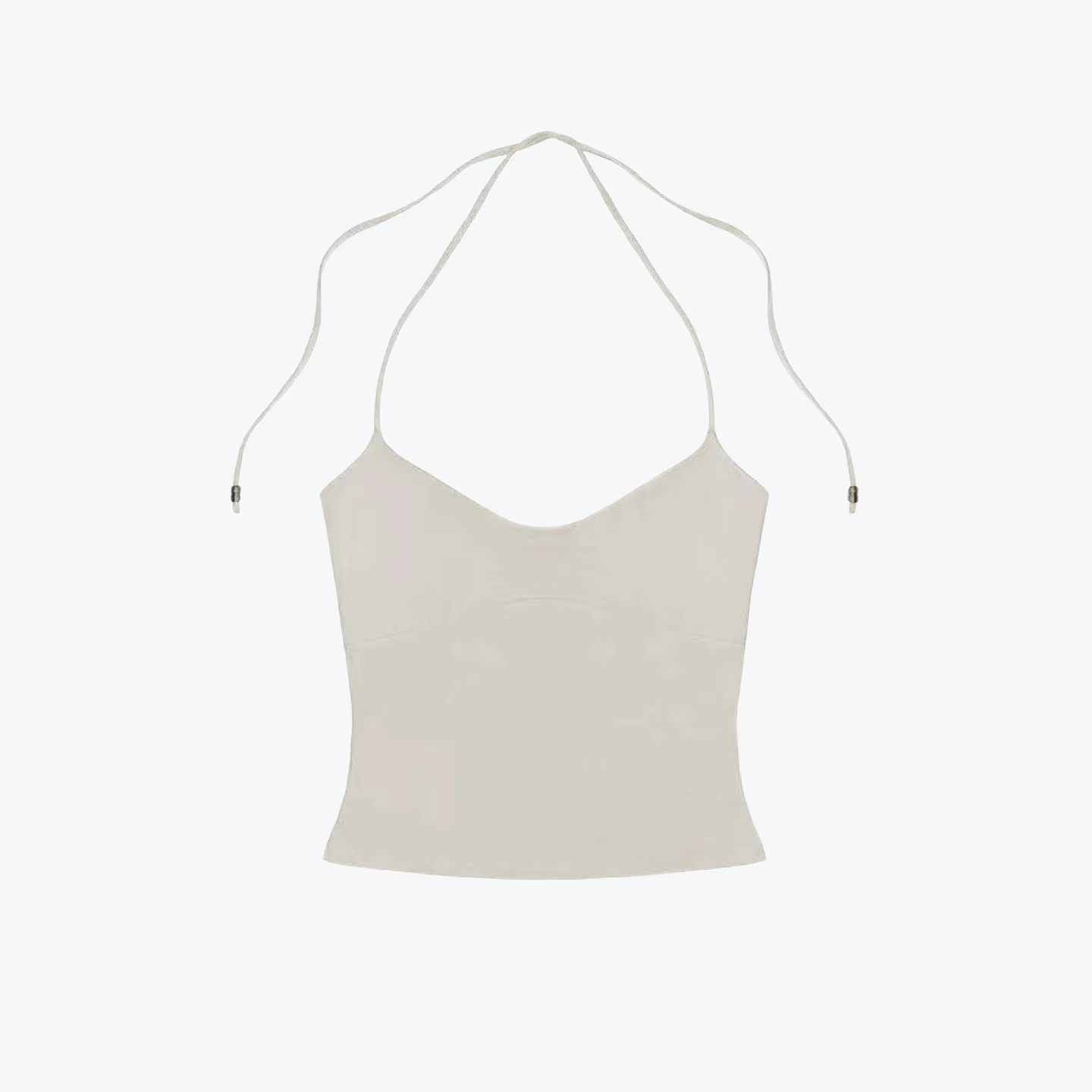 Débardeur sexy à col bas et dos nu avec une grande élasticité, orné de détails métalliques et doté d