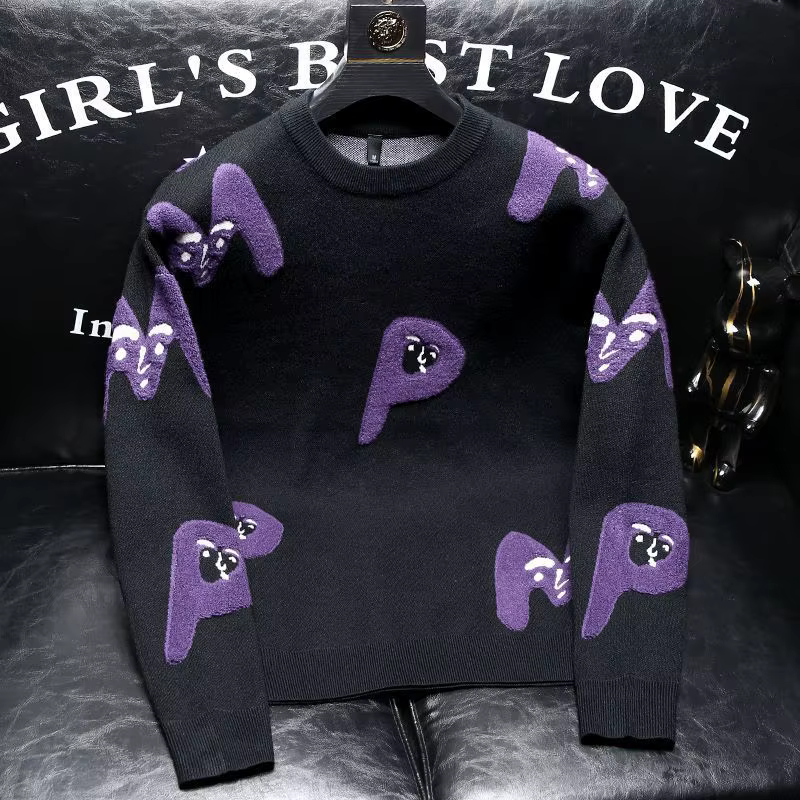 2025 printemps automne et hiver nouveau pull décontracté personnalisé à la mode col rond pull tout-m