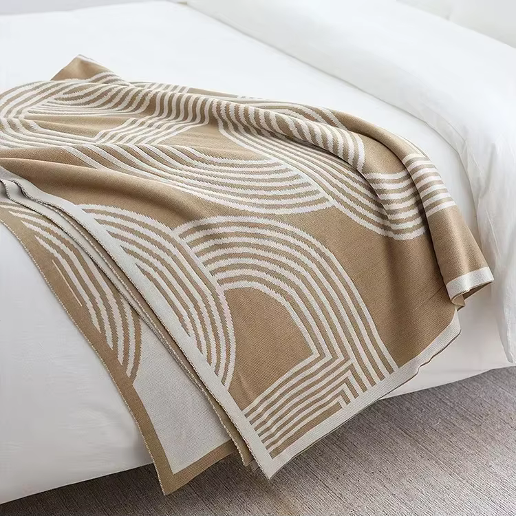 Couverture tricotée géométrique nordique pour lits, couverture de canapé moderne et simple, couvertu