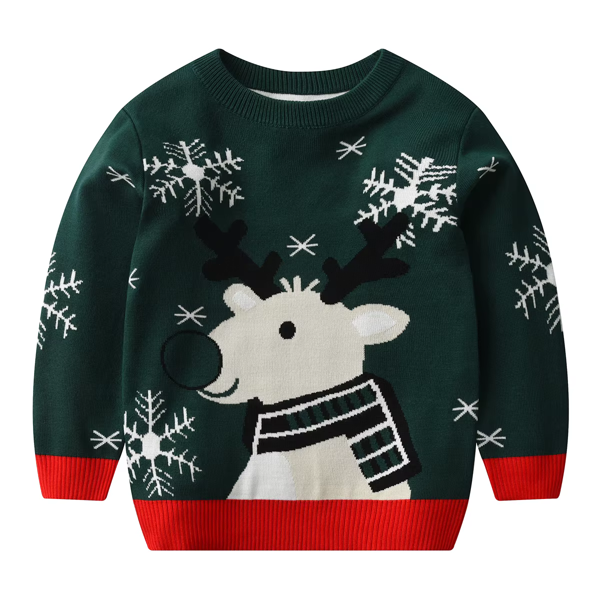 Pull de noël pour enfants, nouveau, décontracté, chaud, imprimé d'élan, tricoté, pour filles, garçon
