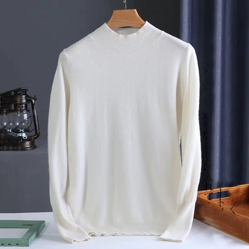 Automne hiver chic bas chandails femmes mode col roulé Pull mince à manches longues tricoté Pulls do