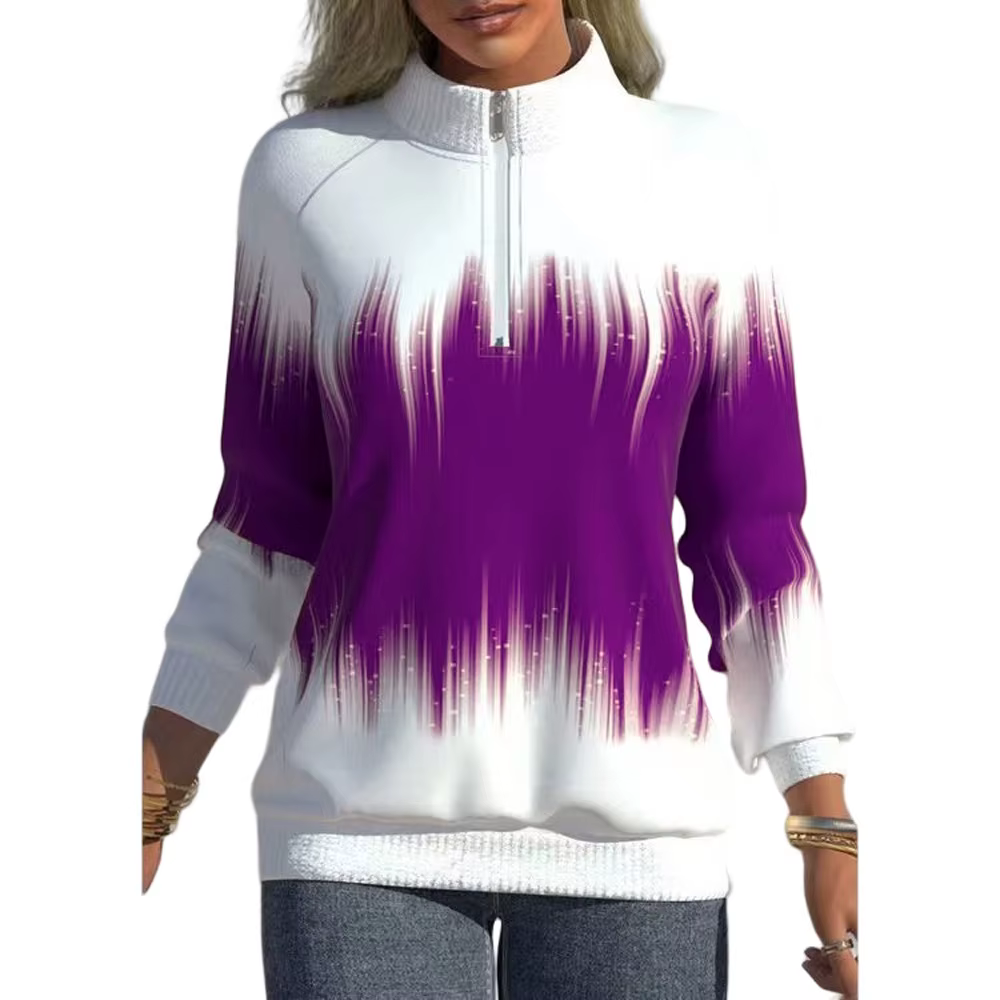 Pull à col roulé avec fermeture éclair pour femme, t-shirt en Y, PVD, grand, grand, dames, printemps