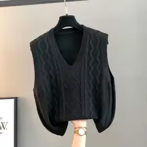 Gilet gilet veste automne gilet nouveau tricoté femmes pull col en v ample hiver cheval pince vêteme