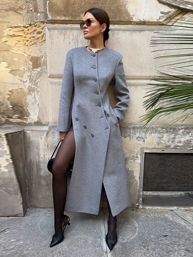 Veste bombardier à lacets épissé en simili cuir pour femme, manteau élégant à col en v, manches long