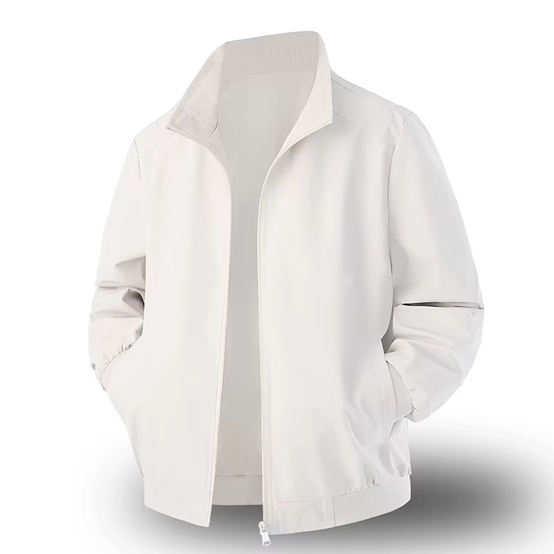 Veste d'affaires classique pour hommes, coupe-vent, fermeture éclair, col rabattu, Trench-Coat forme