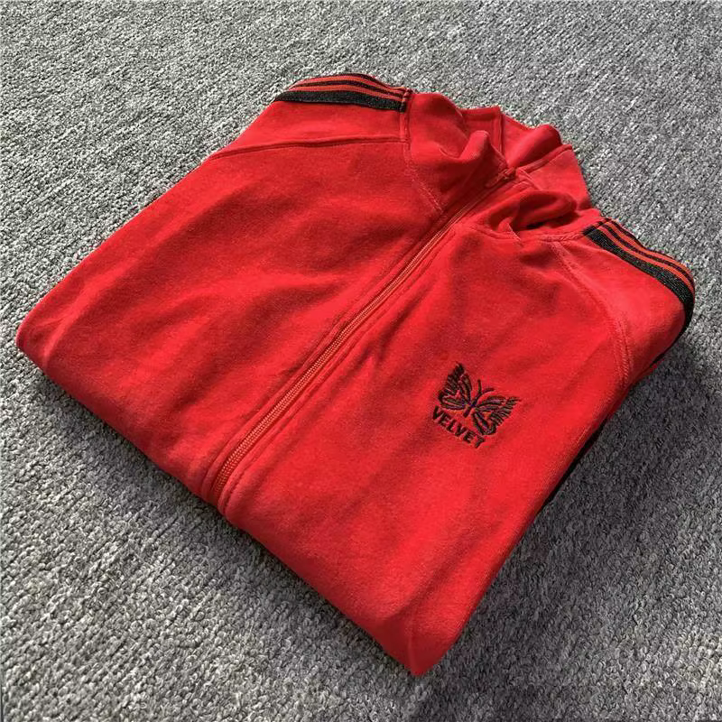 Veste en velours brodée, vêtements de sport pour hommes et femmes, coupe standard, manches longues, 