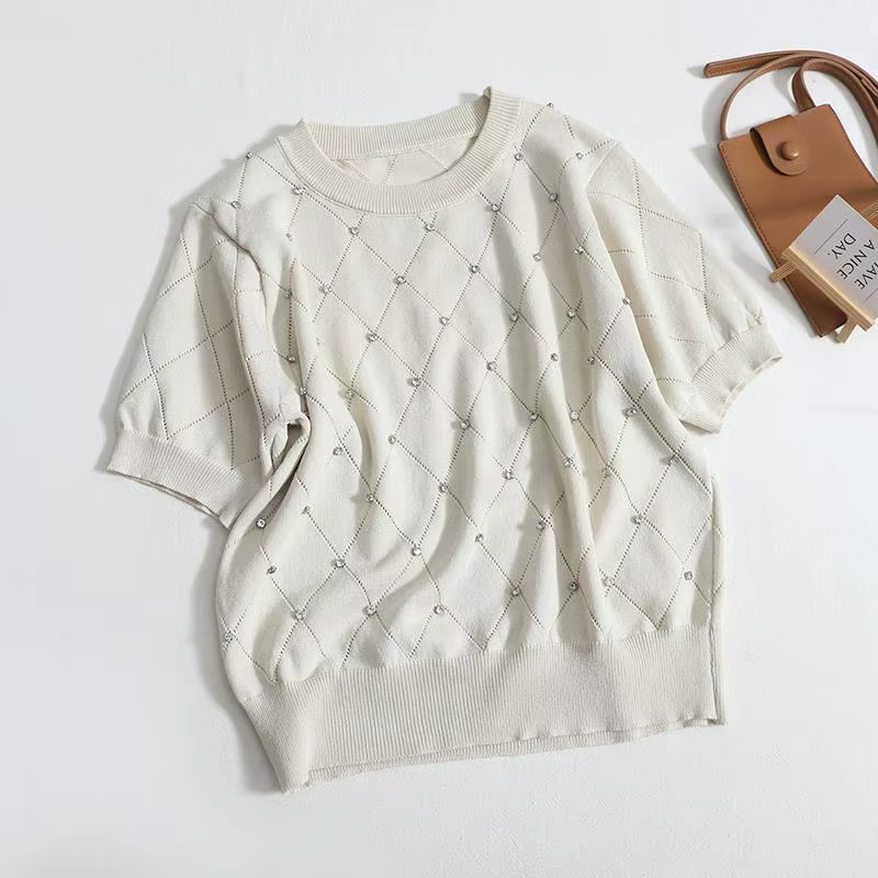 Pull à Manches Courtes pour Femme, Vêtement d'Niket d'Extérieur, Bouffant, Doux, Assressentiavec Tou