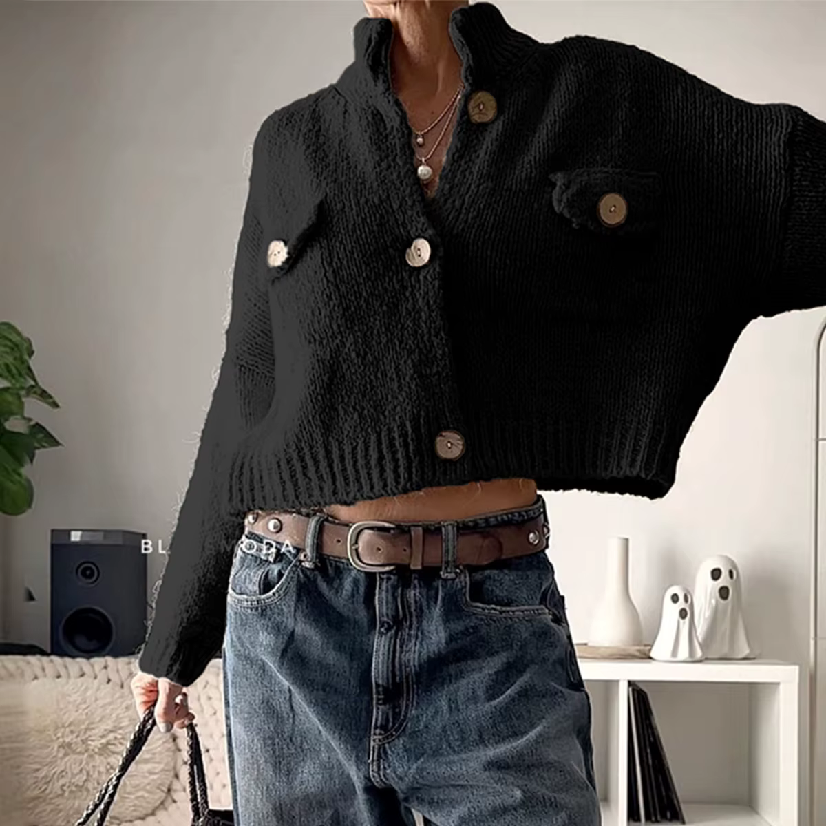 Pull tricoté décontracté à manches longues pour femme, automne et hiver 2025