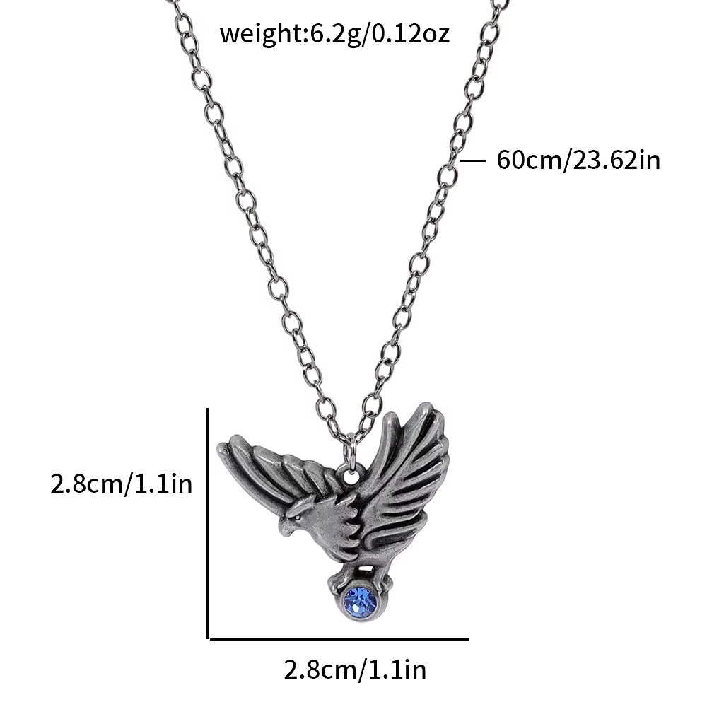 Collier Rétro Ailes d'Aigle pour Homme, Pendentif Aigle Animal au Design Industriel Robuste et Impos